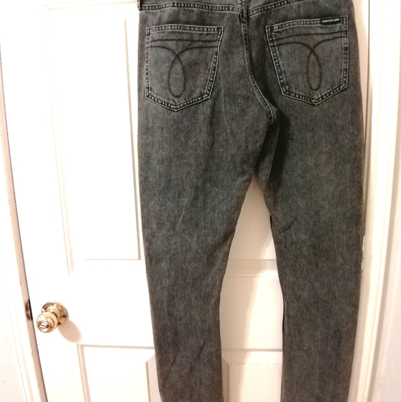 Calvin Klein Charcoal Grey Jeans Gray Denim - Picture 2 of 5